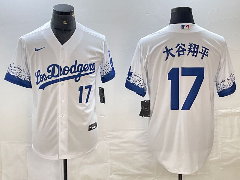 Men 2025 Los Angeles Dodgers #17 Ohtani White City edition Nike MLB Jersey style 6232->los angeles dodgers->MLB Jersey